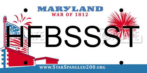 HFBSSST Maryland License Plate