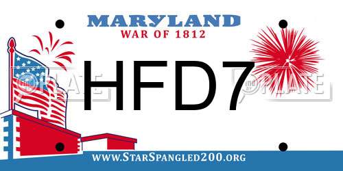 HFD7 Maryland License Plate