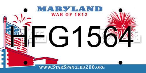 HFG1564 Maryland License Plate