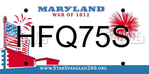 HFQ75S Maryland License Plate