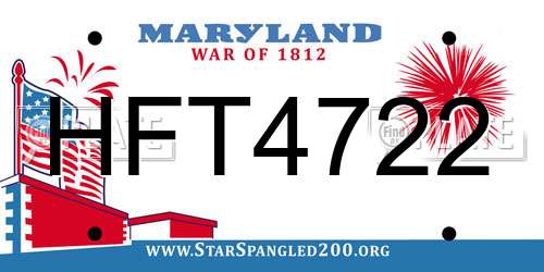 HFT4722 Maryland License Plate