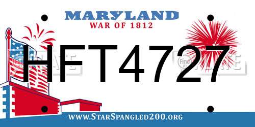 HFT4727 Maryland License Plate