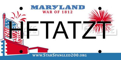 HFTATZT Maryland License Plate