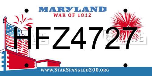 HFZ4727 Maryland License Plate
