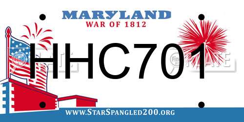 HHC701 Maryland License Plate