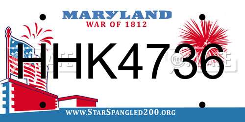 HHK4736 Maryland License Plate