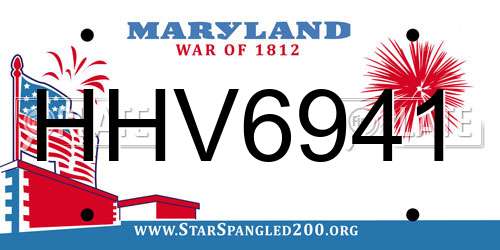 HHV6941 Maryland License Plate