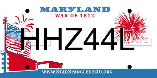HHZ44L Maryland License Plate