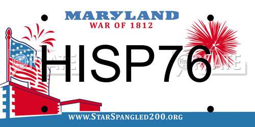 HISP76 Maryland License Plate