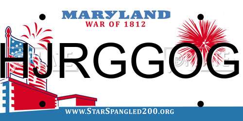 HJRGGOG Maryland License Plate
