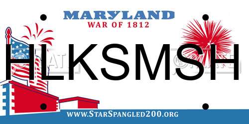 HLKSMSH Maryland License Plate