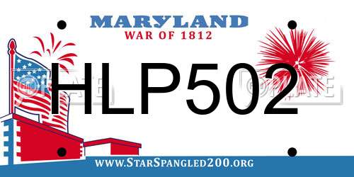 HLP502 Maryland License Plate