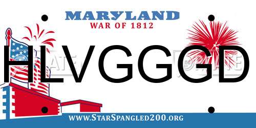 HLVGGGD Maryland License Plate