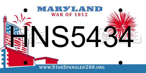 HNS5434 Maryland License Plate