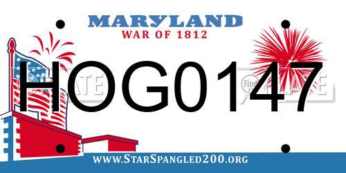 HOG0147 Maryland License Plate