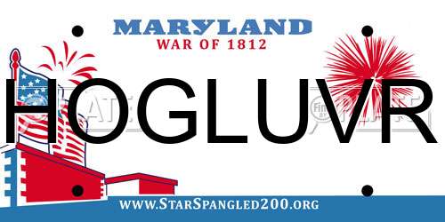 HOGLUVR Maryland License Plate
