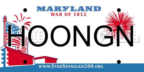 HOONGN Maryland License Plate