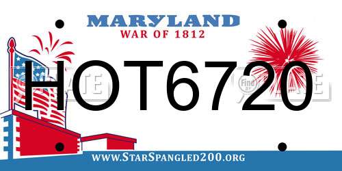 HOT6720 Maryland License Plate