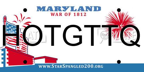 HOTGTTQ Maryland License Plate