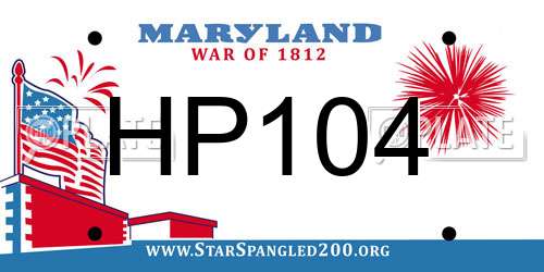 HP104 Maryland License Plate