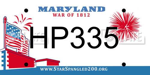 HP335 Maryland License Plate