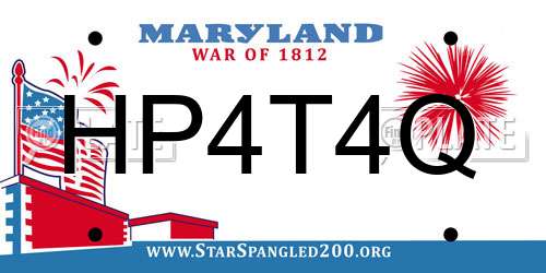 HP4T4Q Maryland License Plate