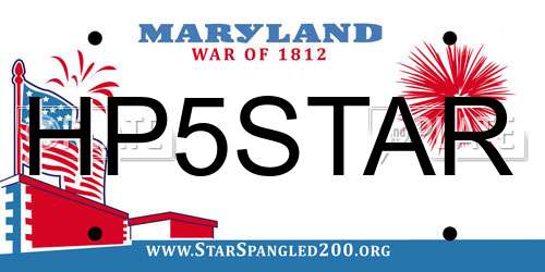 HP5STAR Maryland License Plate
