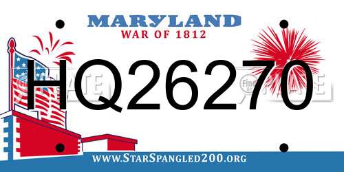 HQ26270 Maryland License Plate
