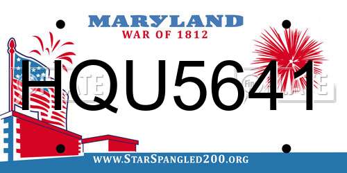 HQU5641 Maryland License Plate
