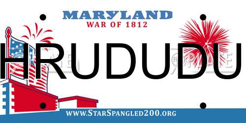 HRUDUDU Maryland License Plate