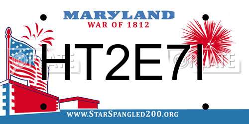 HT2E7I Maryland License Plate