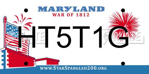 HT5T1G Maryland License Plate