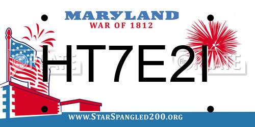 HT7E2I Maryland License Plate