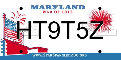 HT9T5Z Maryland License Plate
