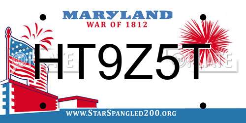 HT9Z5T Maryland License Plate
