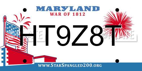 HT9Z8T Maryland License Plate