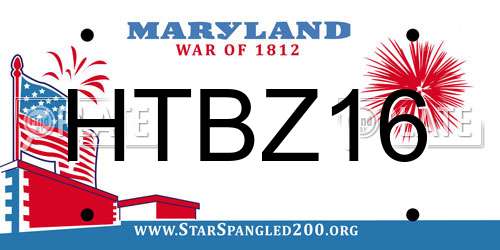 HTBZ16 Maryland License Plate