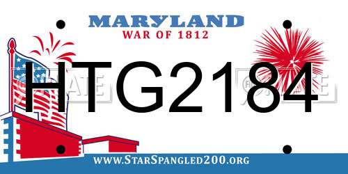 HTG2184 Maryland License Plate