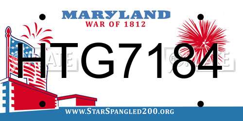 HTG7184 Maryland License Plate