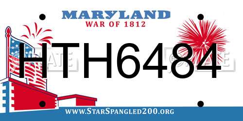 HTH6484 Maryland License Plate