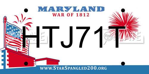 HTJ71T Maryland License Plate