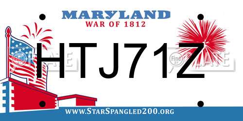 HTJ71Z Maryland License Plate