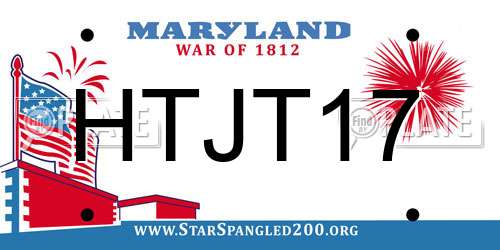 HTJT17 Maryland License Plate