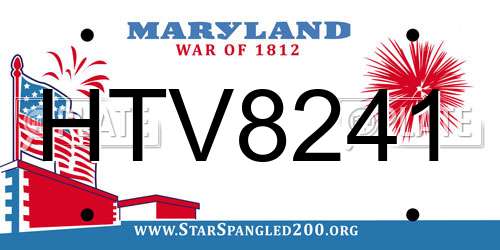 HTV8241 Maryland License Plate