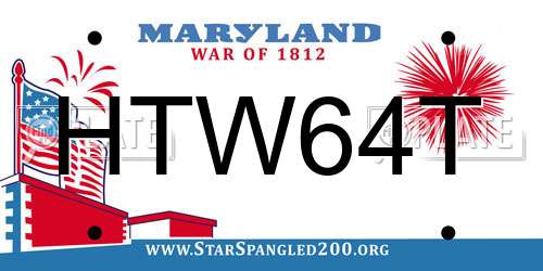 HTW64T Maryland License Plate