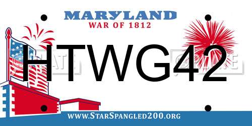 HTWG42 Maryland License Plate