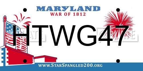 HTWG47 Maryland License Plate