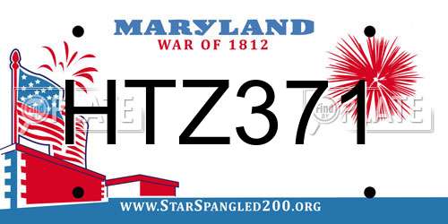 HTZ371 Maryland License Plate