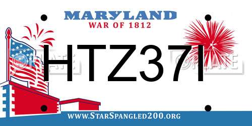HTZ37I Maryland License Plate