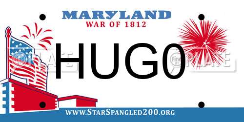 HUG0 Maryland License Plate